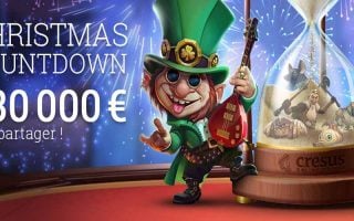 Cresus Casino lance aussi la promotion "Christmas Countdown" avec 230 000 euros à se partager !