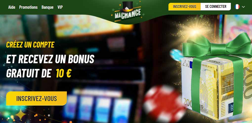 Bonus sans dépôt : 10 € gratuits sur MaChance