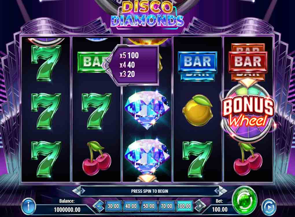 Machine à sous Disco Diamonds de Play'N Go - Jeux Gratuits de Casino