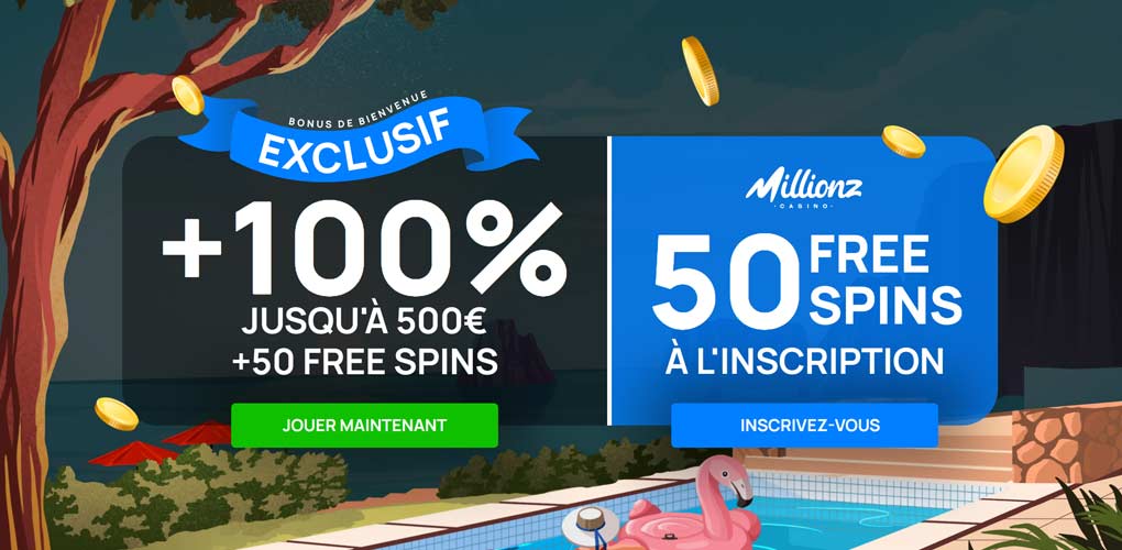Bonus free spins : 50 tours gratuits sur Millionz Casino